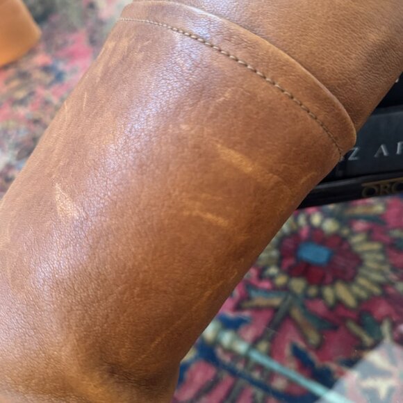 STUART WEITZMAN Brown Knee High Boots Distressed Leather Hidden Wedge Size 7 - Picture 7 of 12